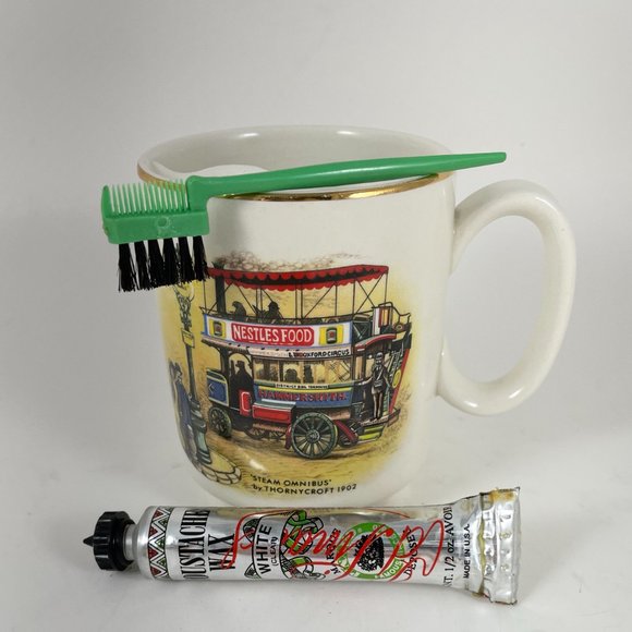 Handcrafted Mustache Guard Cup & Wax KIT from England, by Lord Nelson Pottery - Picture 3 of 11